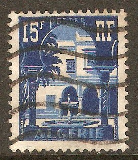 Algeria 1954 15f Blue and pale blue. SG337.